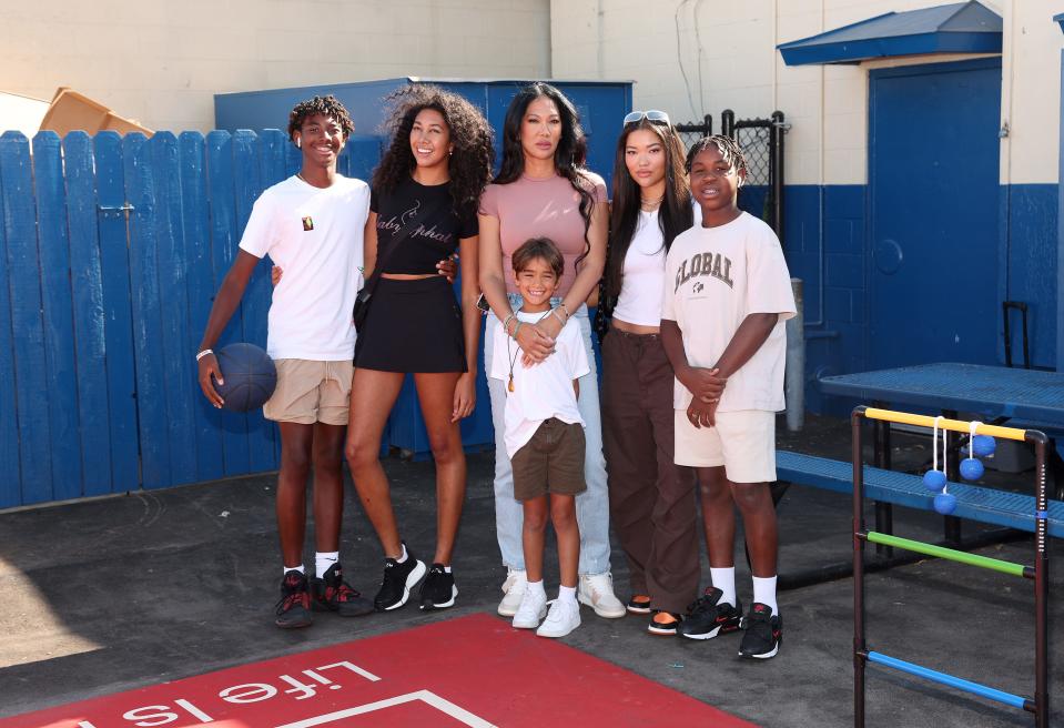 CARSON, CALIFORNIA - AUGUST 18: Kimora Lee Simmons and family attend a Back To School Giveaway with Boys & Girls Clubs of America, Family Dollar and Crayola hosted by Kimora Lee Simmons on August 18, 2022 in Carson, California. (Photo by Jesse Grant/Getty Images for Kimora Lee Simmons)