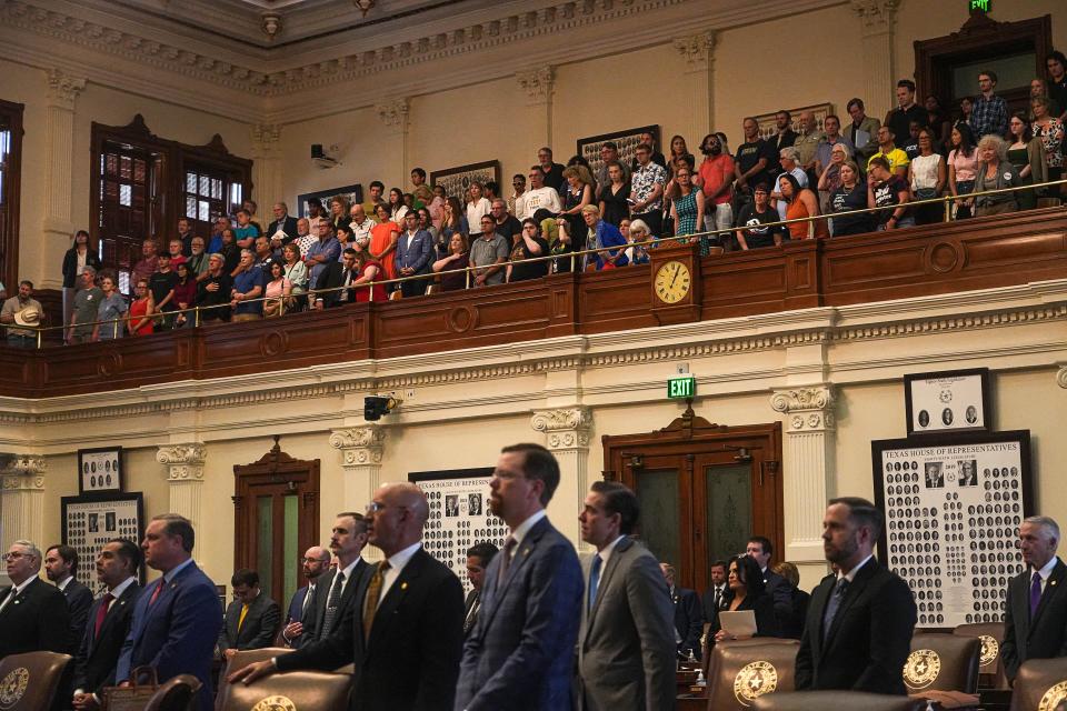 Visitors pack the House gallery to watch representatives vote on the impeachment of Attorney General Ken Paxton at the Texas Capitol on May 27. The House voted in favor of impeaching Paxton 121-23 with two present, not voting and three absent.