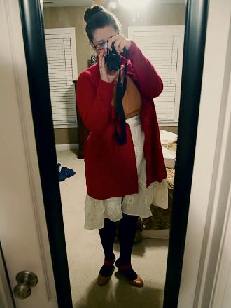 <div class="caption-credit"> Photo by: Beth Anne Ballance</div><div class="caption-title">You feel frumpy</div>I wore this out in public one time. It is the epitomy of the frumpy mom with no dial-tone on what is stylish. <br> <b>Solution:</b> Read fashion blogs. Just Google "fashion blogs" and within moments, you'll be knee-deep in the current nail polish colors and deals on fall boots. <br> <b><a rel="nofollow noopener" href="http://blogs.babble.com/kid-scoop/2012/03/21/let-your-kids-catch-you-doing-these-12-things/?cmp=ELP|bbl|lp|YahooShine|Main||100112|||famE|||" target="_blank" data-ylk="slk:Related: 12 things your kids MUST see you do;elm:context_link;itc:0;sec:content-canvas" class="link "><i>Related: 12 things your kids MUST see you do</i></a></b>