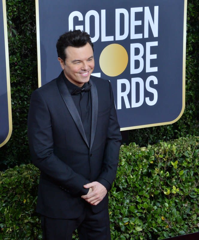 Seth MacFarlane attends the 77th annual Golden Globe Awards at the Beverly Hilton Hotel in California on January 5, 2020. The actor/filmmaker turns 50 on October 26. File Photo by Jim Ruymen/UPI