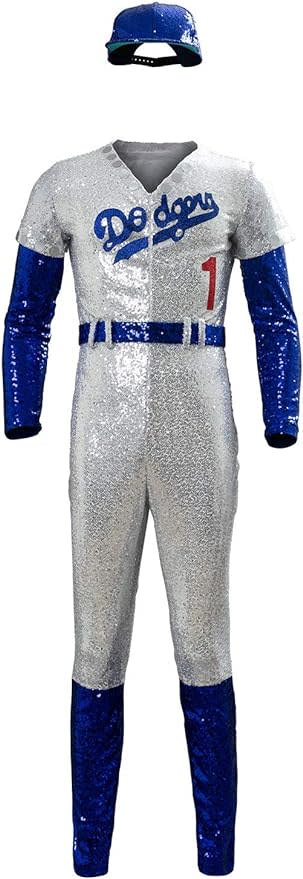 silver and blue sparkly dodgers costume