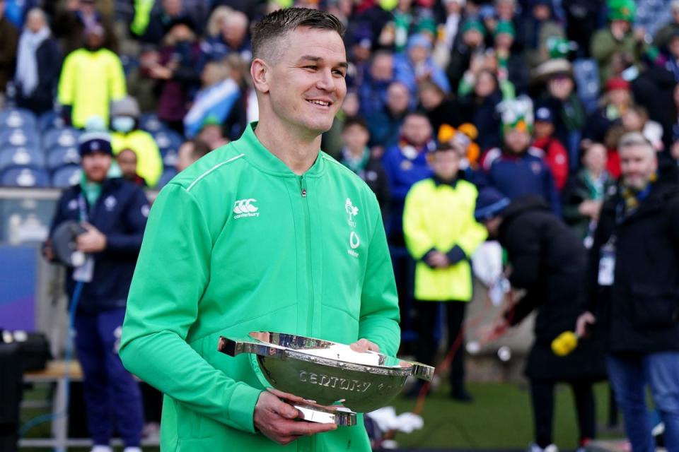 Johnny Sexton helped Ireland clinch the Centenary Quaich with victory over Scotland (Jane Barlow/PA) (PA Wire)