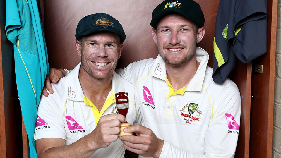 David Warner and Cameron Bancroft. (Photo by Ryan Pierse/Getty Images)