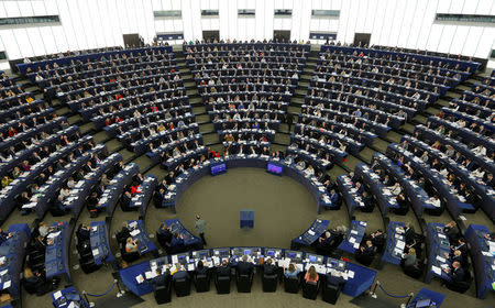 Members of the European Parliament take part in a voting session on a resolution about Brexit priorities and the upcomming talks on the UK's withdrawal from the EU at the European Parliament in Strasbourg, France, April 5, 2017. REUTERS/Vincent Kessler