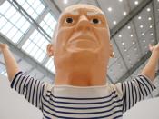 «Untitled (Picasso)» - eine Puppe aus bemaltem Glasfasergewebe von Maurizio Cattelan. Foto: Malte Christians