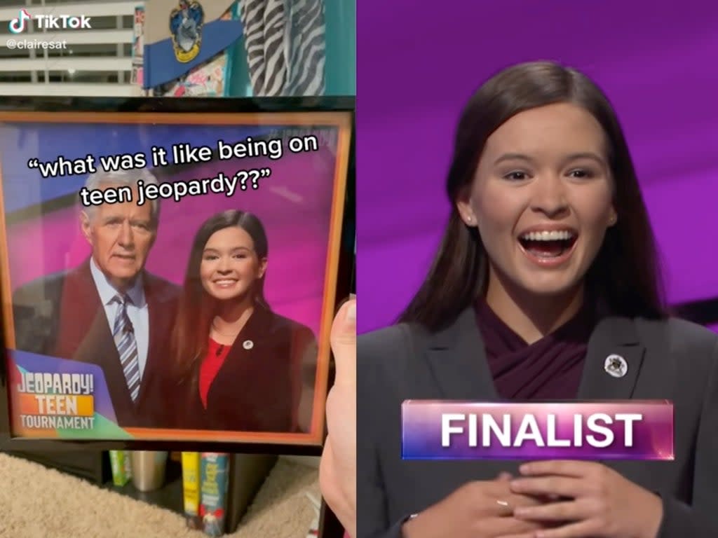 Former Teen Jeopardy! winner reflects on bullying and ‘stalking’ she faced  (TikTok /@clairesat / Jeopardy!)
