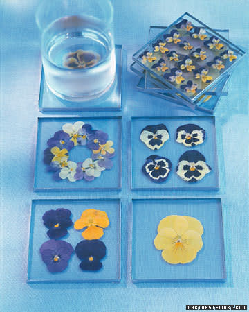 Pretty Pressed-Pansy Coasters