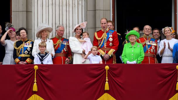 PHOTO: Members of the Royal family join Queen Elizabeth II to watch a fly past during the Trooping the Colour in London, June 11, 2016. (Ben A. Pruchnie/Getty Images, FILE)
