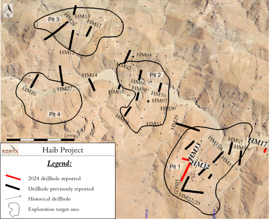 Planview showing the positions of the boreholes being reported here.