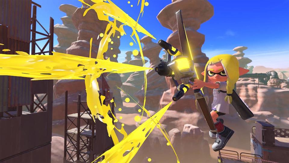 Splatoon 3 sees the player using a large arsenal of paint-based weapons to cover the field -- and their opponents -- in ink. (Photo: Amazon)