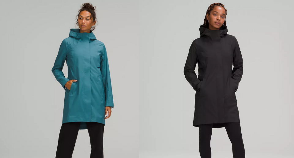 The new and improved Rain Rebel jacket is a must-have ahead of wet fall weather. Images via Lululemon. 