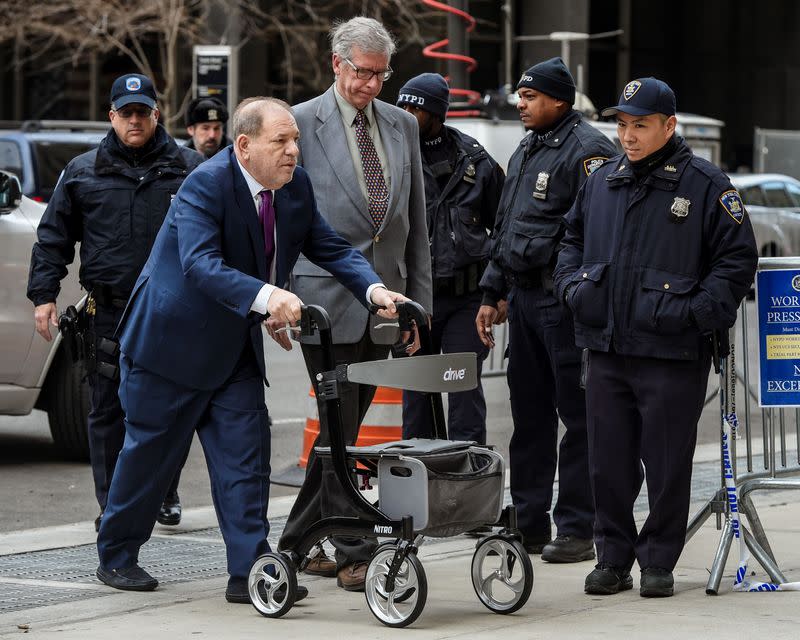 Film producer Harvey Weinstein arrives at New York Criminal Court for his sexual assault trial