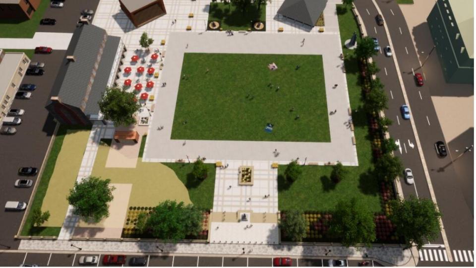 A $10.4-million renovation project on Officers' Square is resuming this spring, with a target completion of fall 2023.