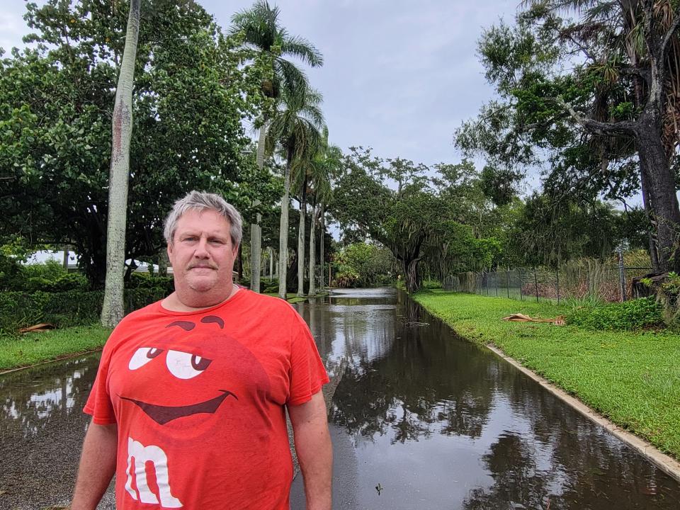 Robin Cope, a longtime resident of Bradenton who graduated from Southeast High School, said water is close to flooding his house.