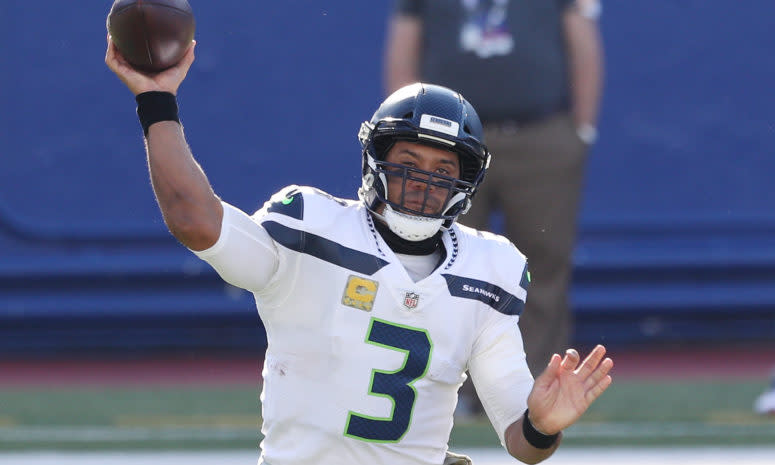 Seattle Seahawks quarterback Russell Wilson on Sunday against Buffalo.