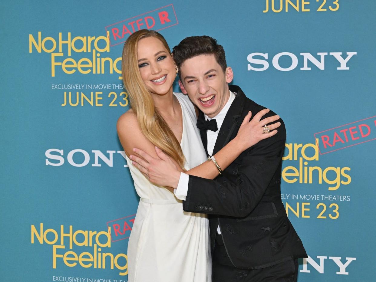 Jennifer Lawrence and Andrew Feldman at the premiere for 'No Hard Feelings'