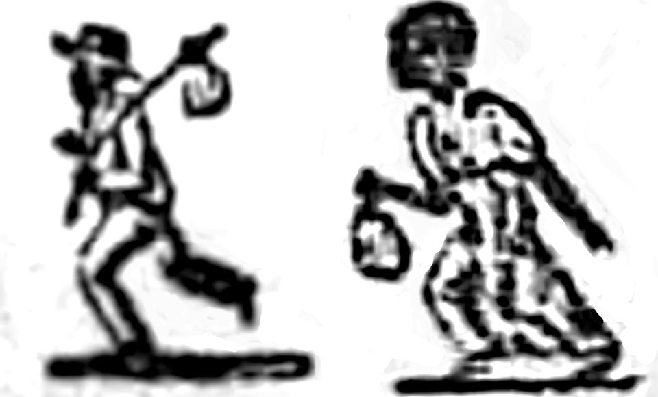 Crude illustrations of Black runaways were used as graphic icons to draw attention to the ads they accompanied in the Montgomery Advertiser.