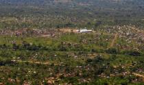 A view from a helicopter shows Imvepi settlement camp, where South Sudanese who fled civil war are being settled, in northern Uganda June 22, 2017. REUTERS/James Akena
