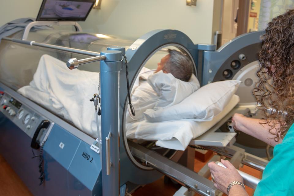 The Wound Care Center at J. Arthur Dosher Memorial Hospital utilizes a hyperbaric chamber to treat wounds.