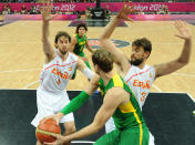 <b>Pau and Marc Gasol, Spain</b><br>NBA stars Pau (left) and Marc (right) Gasol are playing once more for their native Spain’s Olympic basketball team. This is the second stint for the Gasols, who anchored Spain to the silver medal at the 2008 Olympics. (Photo by Mark Ralston - IOPP Pool /Getty Images)
