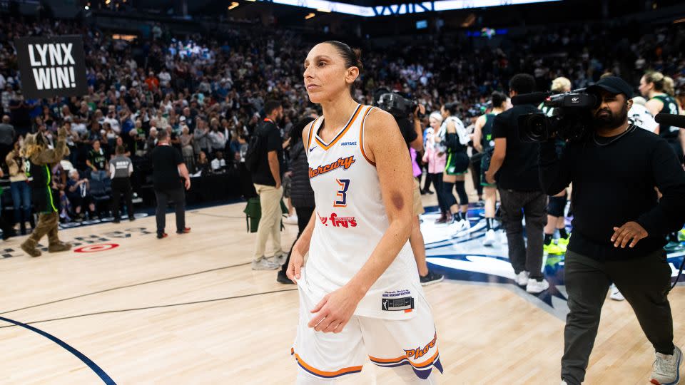 Taurasi leaves the court for what could be the last time as an active player. - Stephen Maturen/Getty Images