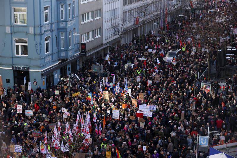 Demonstration against the Alternative for Germany party (AfD) and right-wing extremism, in Duesseldorf