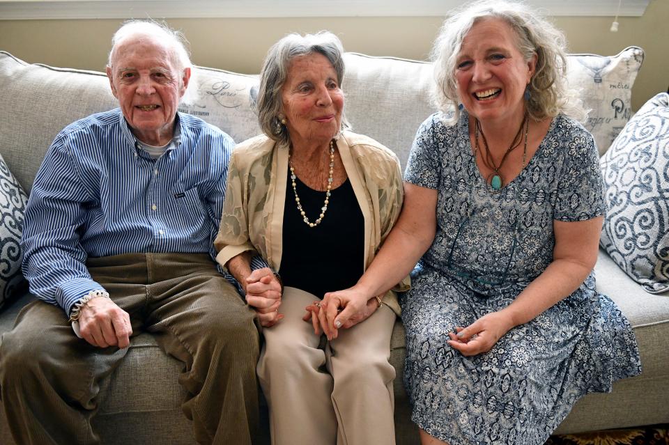 Burlington County Times columnist Sally Friedman, pictured with her husband Victor and daughter Jill, has written about friends and family, South Jersey's people and happenings and countless other topics during her 50-year career. May 20, 2022.