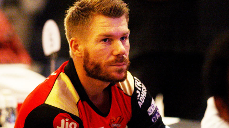 David Warner, pictured here during a Sunrisers Hyderabad game in the IPL.