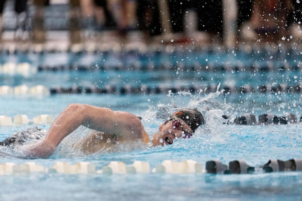 Students of 3A High Schools compete in swimming preliminaries for state championships at BYU’s Richards Building in Provo on Friday, Feb. 16, 2024. | Marielle Scott, Deseret News