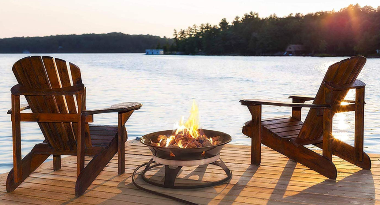 fire pit on dock, Save $26 on this Outland Living Fire Bowl from Amazon Canada (Photo via Amazon)