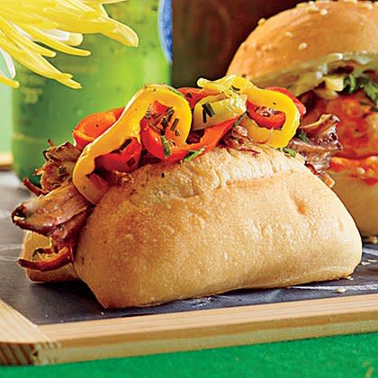 Slow-Cooker Beef Sliders with Pickled Peppers