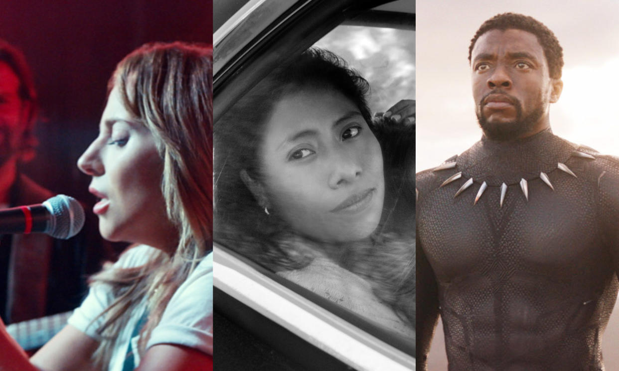 <i>A Star Is Born</i>, <i>Roma</i>, <i>Black Panther</i> (Photos: Everett Collection)