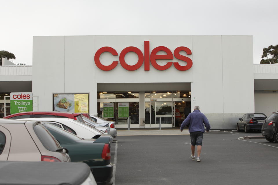 Customer walking towards Coles entrance from car park. Source: Getty Images