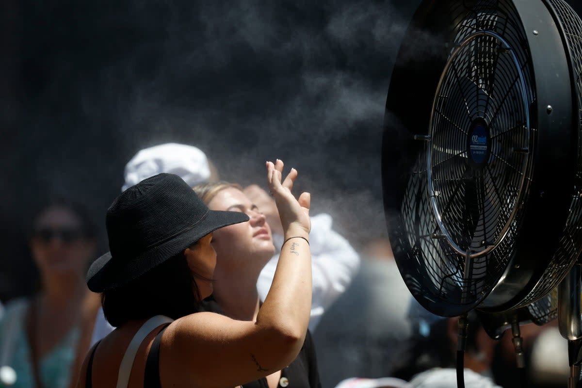 Fans try to cool down at the Australian Open (Asanka Brendon Ratnayake/AP) (AP)