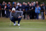 Golf - The 146th Open Championship - Royal Birkdale - Southport, Britain - July 21, 2017 England’s Ian Poulter lines up a putt on the first green during the second round REUTERS/Phil Noble