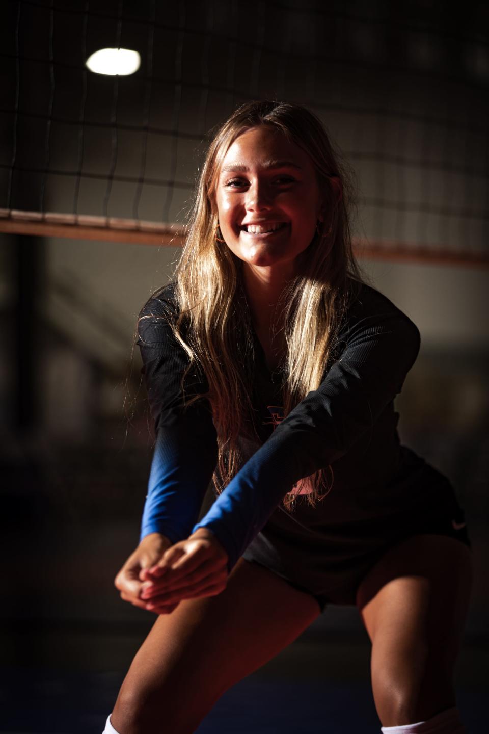 Lauren Evans (8), from Carmel High School, is photographed for the IndyStar 2023 High School Girls Volleyball Super Team on Tuesday, August 1, 2023, at The Academy Volleyball Club in Indianapolis.