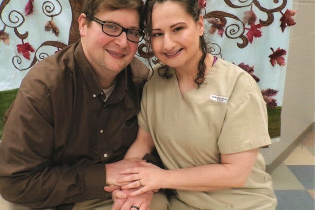 <p>Courtesy Gypsy Rose and Ryan Anderson</p> Gypsy Rose Blanchard and her husband Ryan Anderson photographed in prison on December 11, 2023.