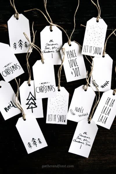 Printable Handwritten Gift Tags