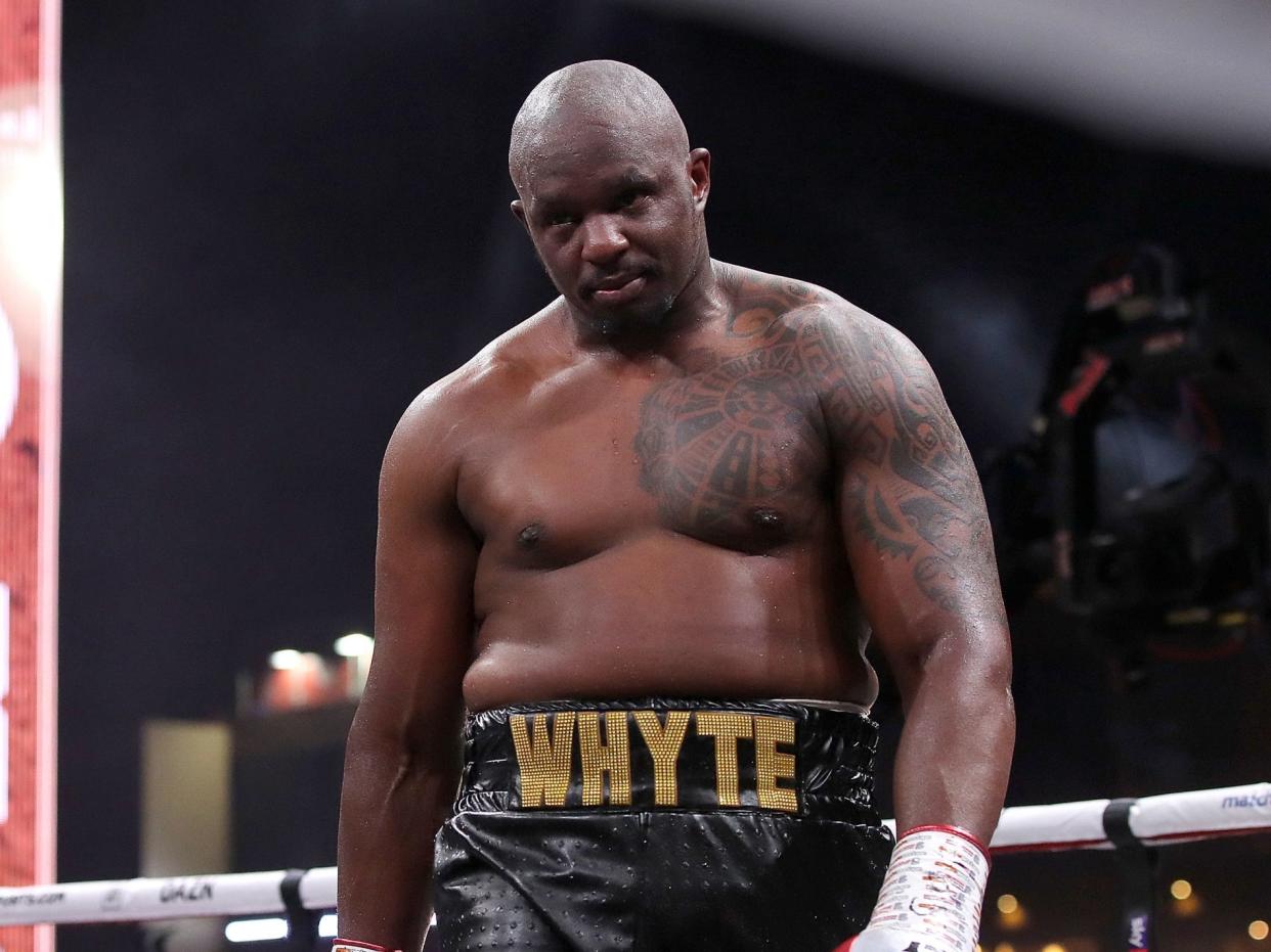 Dillian Whyte after beating Mariusz Wach in December: PA