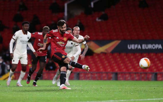 Bruno Fernandes netted twice in Manchester United's 6-2 win against Roma