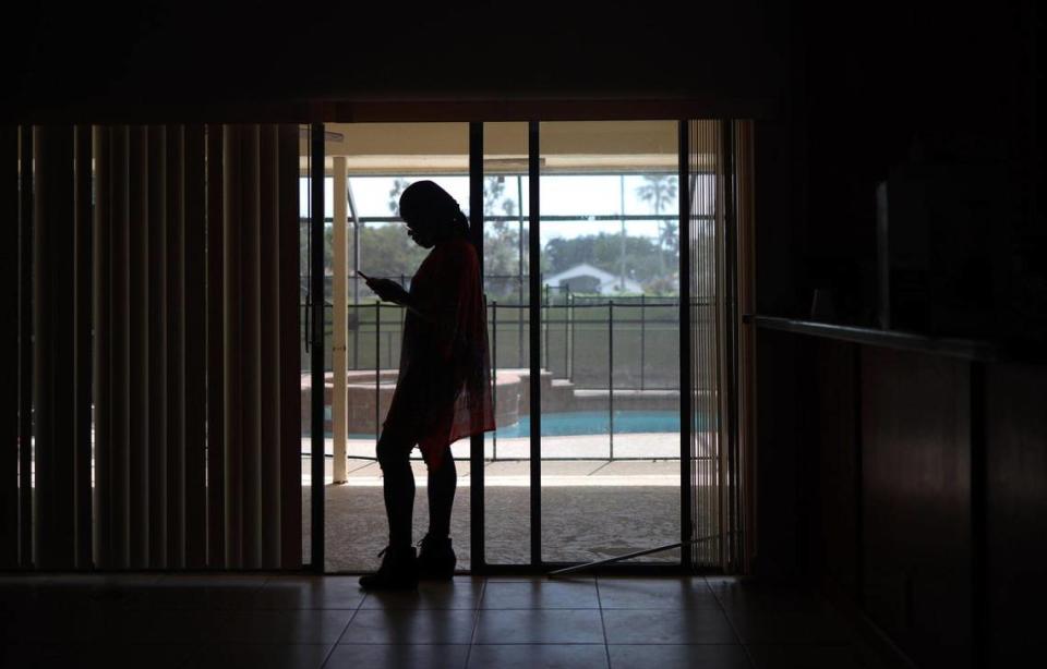 On Thursday, March 18, 2021 Annette Paul is photographed at her new residence in Boca, Raton after being relocated and completing the Annie Coleman Displacement Program.