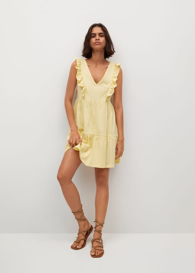 Mango Organic cotton ruffled dress. Image via Mango.