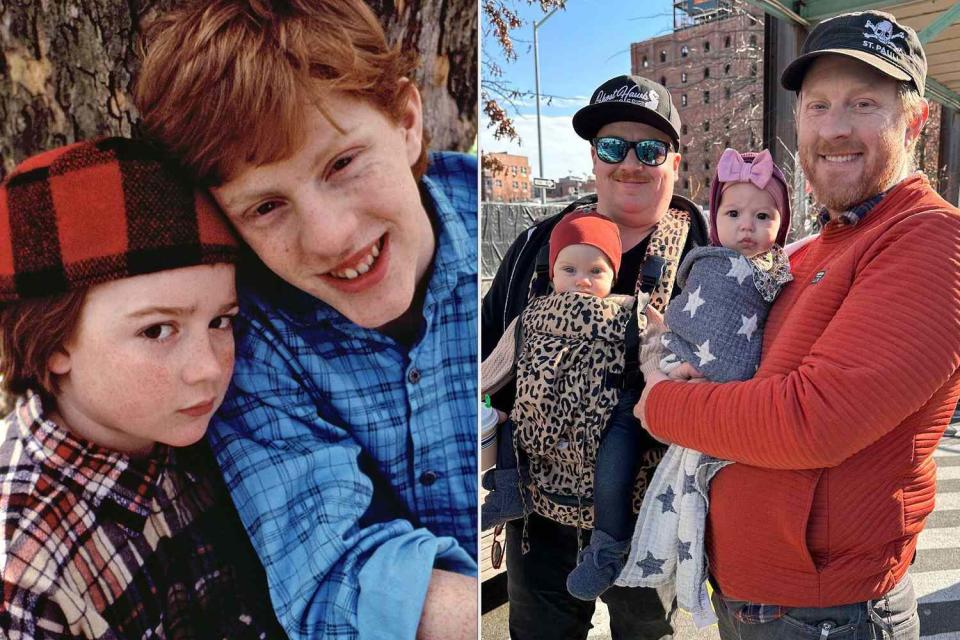 <p>Nickelodeon/courtesy Everett Collection; Danny Tamberelli/Instagram</p> Danny Tamberelli, Michael C. Maronna in "The Adventures of Pete and Pete" (left), Danny Tamberelli and Michael C. Maronna with their kids