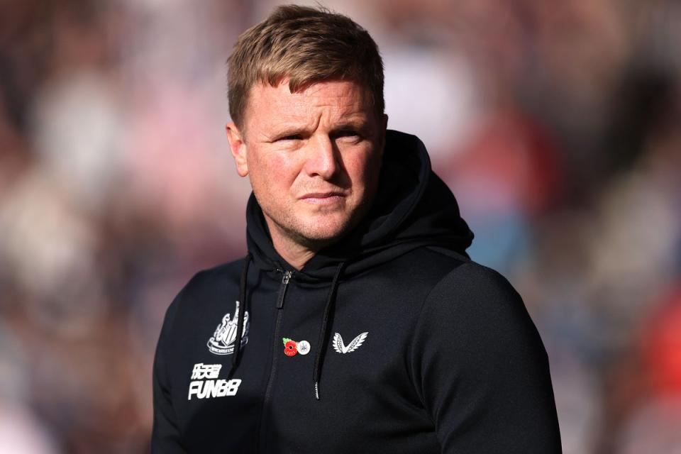 Newcastle head coach Eddie Howe is wary of the threat posed by Fulham (Steven Paston/PA) (PA Wire)