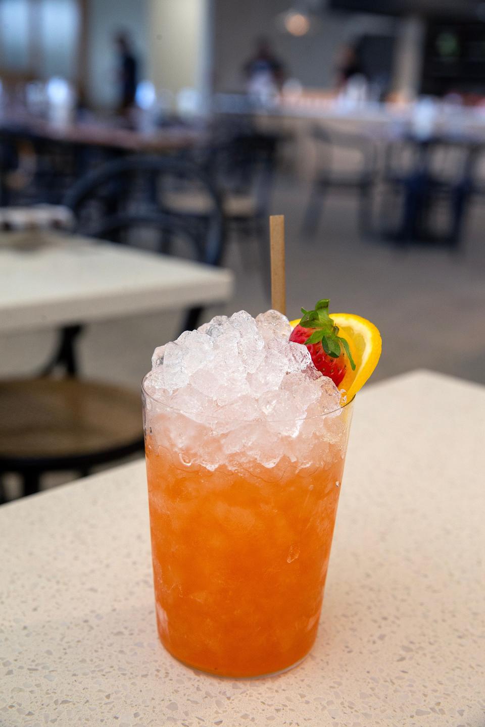 Rosita, mixed with Suyo Pisco, mezcal, red bell pepper, strawberry, Ancho Reyes, aperol and lemon, at Lita, a modern Iberian restaurant, in Aberdeen.