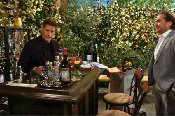 Ridge decides to talk to Deacon and stops by Il Giardino. He still doesn’t get why he needed to throw a memorial service for Sheila. It was a big waste of time and money.