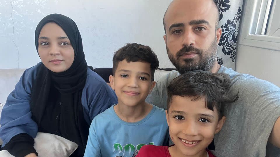 Ibrahim Dahman, with his wife Rasha and two sons, 11-year-old Zaid and 7-year-old Khalil. - Ibrahim Dahman/CNN