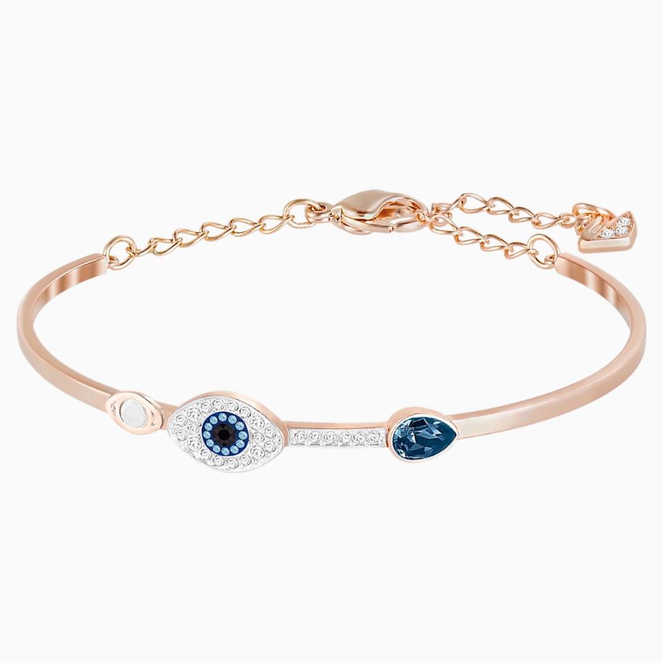 Swarvoski Symbolic Evil Eye Bangle   