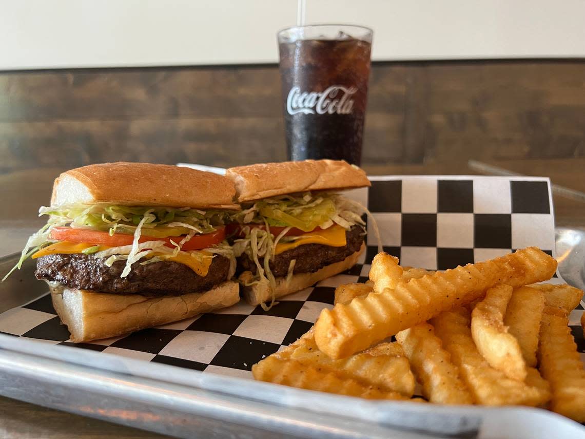 Cheeseburger po’boy from River Road Cafe in Bluffton’s Sheridan Park.