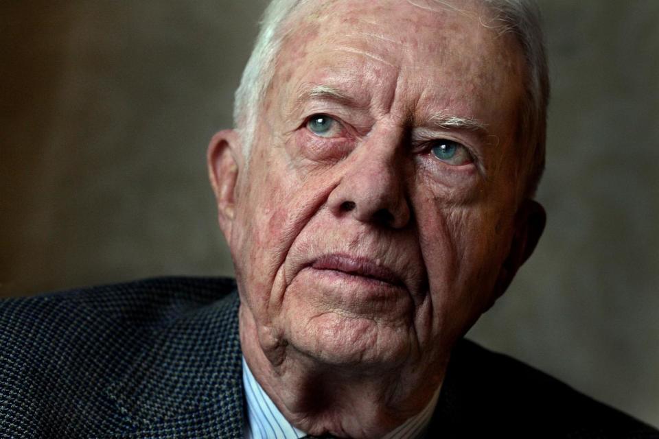 PHOTO: Jimmy Carter during an interview session at his Washington, D.C. hotel room, Nov. 28, 2006. (Michael Williamson/The Washington Post via Getty Images)